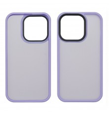 Чехол Сolor Protective Frame для Apple 14 Pro светло-фиолетовый Люкс