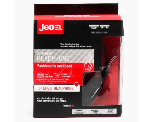 Наушники накладные Jedel JD-868 игровые Jack 3.5 black red