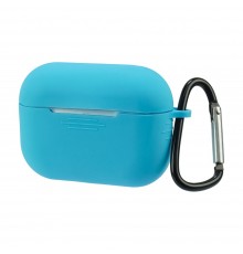 Чехол силиконовый с карабином для Apple AirPods Pro цвет 04 голубой