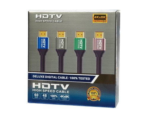 HDMI кабель 2.0V 4K 3840P c позолоченными коннекторами 5m черный