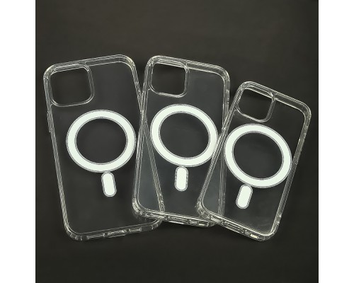 Чехол силиконовый MagSafe для Apple iPhone 12/ 12 Pro прозрачный