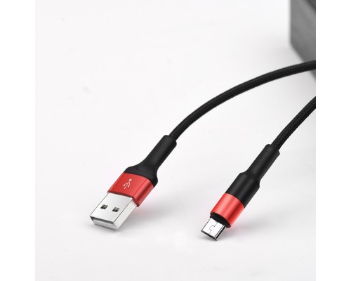 Кабель Hoco X26 USB to MicroUSB 1m черно-красный