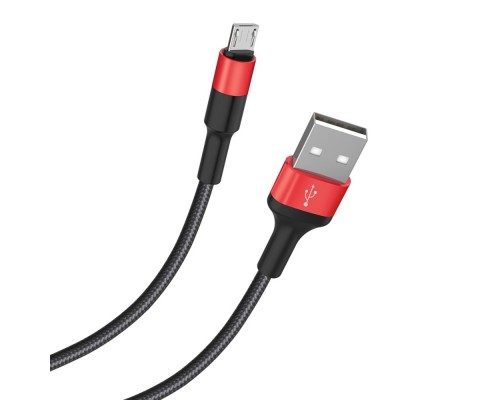 Кабель Hoco X26 USB to MicroUSB 1m черно-красный