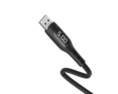 Кабель Hoco S6 с таймером USB to MicroUSB 1.2m черный