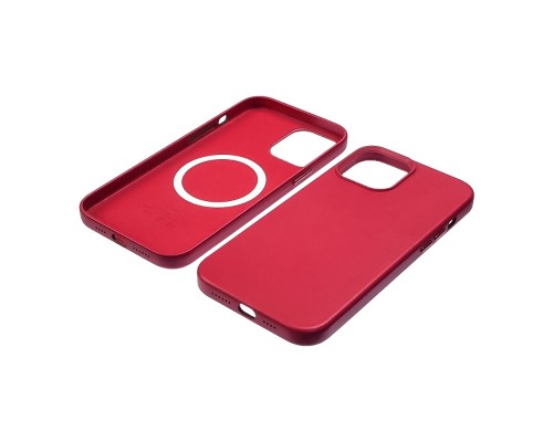 Чехол Leather Case with MagSafe для Apple iPhone 12 Pro Max 07 бордовый
