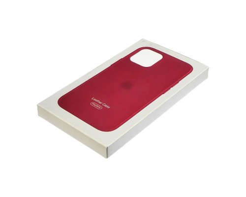 Чехол Leather Case with MagSafe для Apple iPhone 12 Pro Max 07 бордовый