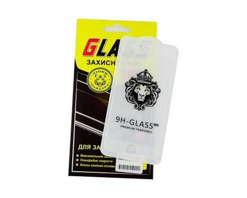 Защитное стекло для Apple iPhone 7/ 8 Full Glue Lion (0.3 мм, 2.5D, белое)