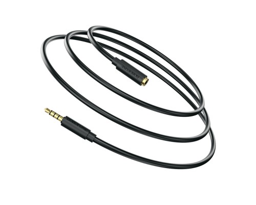 AUX кабель Borofone BL12 удлинитель Jack 3.5 to Jack 3.5 (F) 1m черный