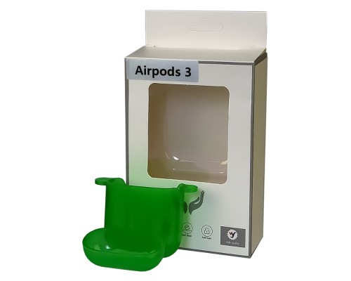Чехол силиконовый Clear Neon с карабином для Apple AirPods 3 цвет 01 зеленый