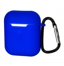 Чехол силиконовый с карабином для Apple AirPods/ AirPods 2 цвет 03 синий