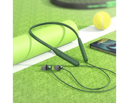Беспроводные вакуумные наушники Hoco ES64 с микрофоном темно-зеленые
