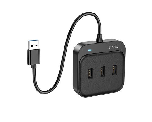 Мультиадаптер хаб Hoco HB31 4в1 USB to USB 3.0 (F)/ 3 USB 2.0 (F) 0.2m