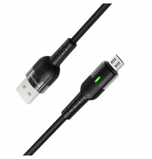Кабель Borofone BU17 с индикатором USB to MicroUSB 1.2m черный
