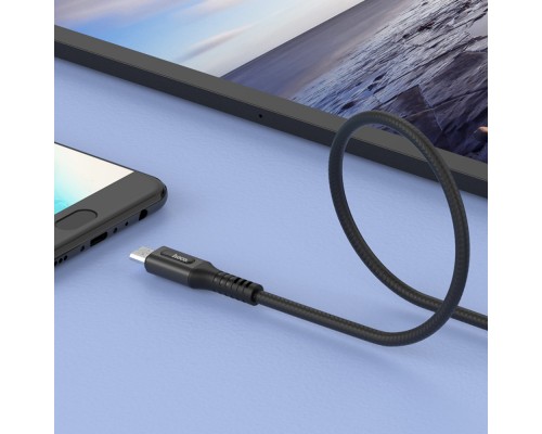 Кабель Hoco U79 с индикатором USB to MicroUSB 1.2m black