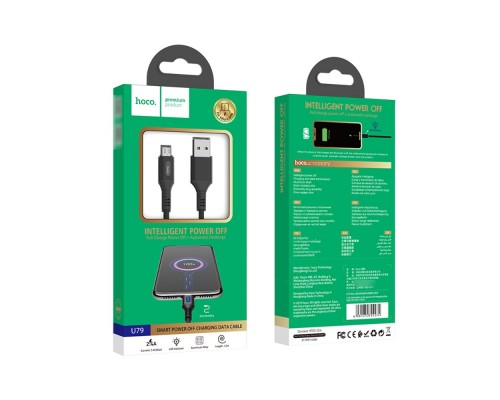 Кабель Hoco U79 с индикатором USB to MicroUSB 1.2m black