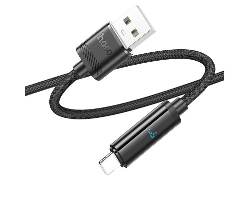 Кабель Hoco U127 с дисплеем USB to Lightning 1.2m black