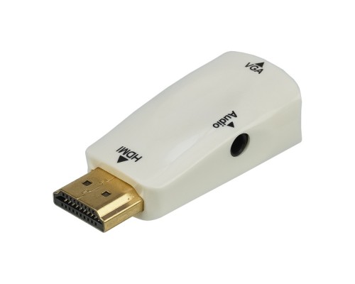 Адаптер переходник HDMI - VGA (F) + AUX (3.5) белый