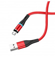 Кабель Borofone BU16 магнитный с индикатором USB to MicroUSB 1.2m красный