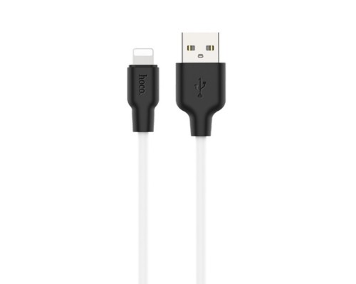 Кабель Hoco X21 Plus USB to Lightning 2m черно-белый