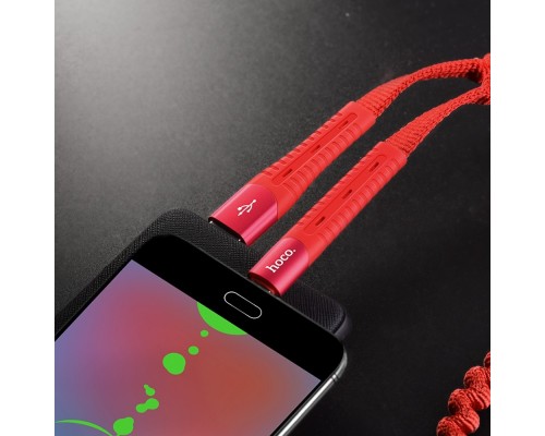 Кабель Hoco U78 USB to MicroUSB 1.2m красный