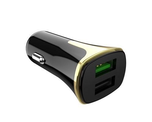Автомобильное зарядное устройство Hoco Z31 2 USB QC черное