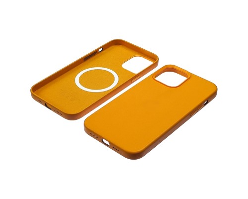 Чехол Leather Case with MagSafe для Apple iPhone 12 Pro Max 08 жёлтый