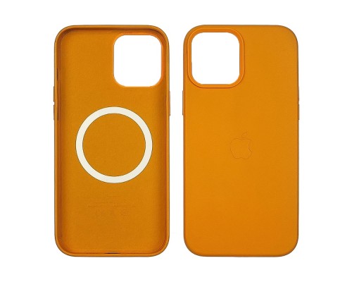 Чехол Leather Case with MagSafe для Apple iPhone 12 Pro Max 08 жёлтый