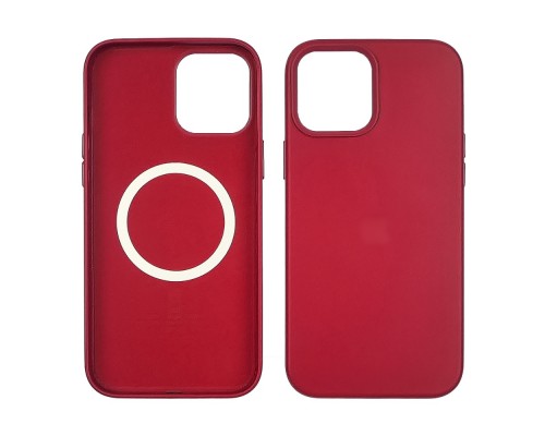 Чехол Leather Case with MagSafe для Apple iPhone 12/ 12 Pro 07 бордовый