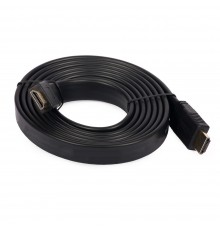 HDMI кабель 3m с плоским кабелем и позолоченными коннекторами чёрный