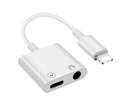 Аудиоадаптер для Apple разветвитель Lightning - TRRS 3.5 (F)/ Lightning (F) 0.1m белый