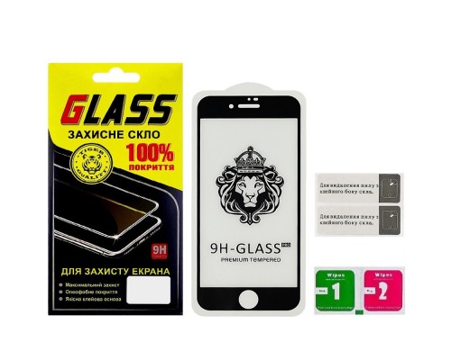 Защитное стекло для Apple iPhone 7/ 8/ SE Full Glue Lion (0.3 мм, 2.5D, чёрное)