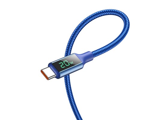 Кабель Borofone BU32 с дисплеем USB to Type-C 1.2m синий