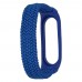 Ремешок нейлоновый Braided rope для Xiaomi Mi Band 3/ 4/ 5/ 6 размер L синий