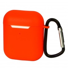 Чехол силиконовый с карабином для Apple AirPods/ AirPods 2 цвет 09 оранжевый