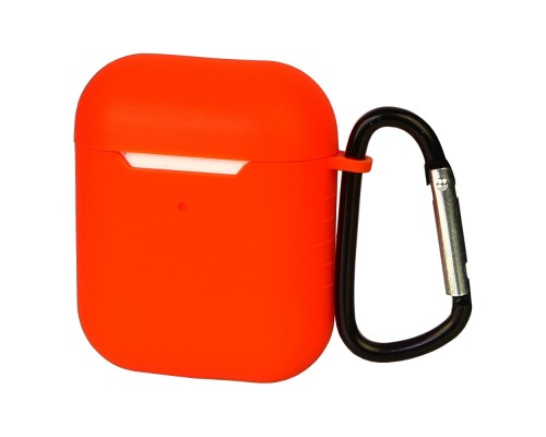 Чехол силиконовый с карабином для Apple AirPods/ AirPods 2 цвет 09 оранжевый