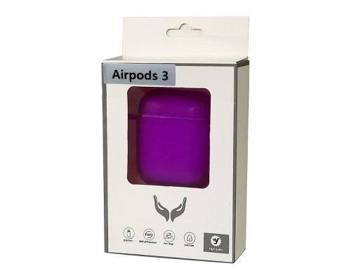 Чехол силиконовый Clear Neon с карабином для Apple AirPods 3 цвет 02 фиолетовый