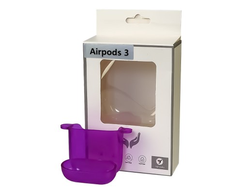 Чехол силиконовый Clear Neon с карабином для Apple AirPods 3 цвет 02 фиолетовый