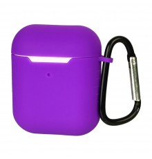 Чехол силиконовый с карабином для Apple AirPods/ AirPods 2 цвет 10 фиолетовый