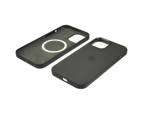 Чехол Full Silicone Case MagSafe для Apple iPhone 12/ 12 Pro 05 тёмно-серый копия