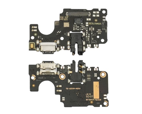 Разъём зарядки для Xiaomi Redmi 10x (5G) на плате с микрофоном и компонентами