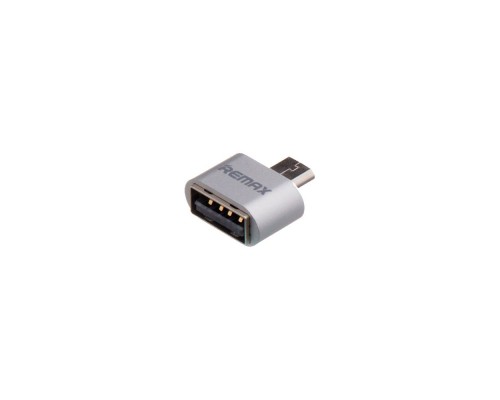 Адаптер переходник Remax RA-OTG MicroUSB to USB 2.0 (F) серебристый