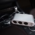 Автомобильное зарядное устройство Hoco Z13 2 USB/ 3 разъема прикуривателя серебристое