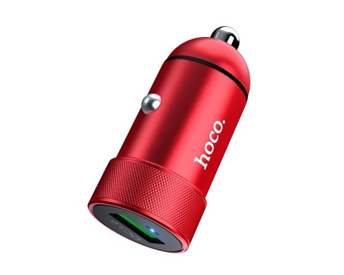 Автомобильное зарядное устройство Hoco Z32 USB QC красное