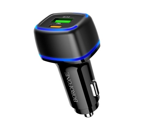 Автомобильное зарядное устройство Borofone BZ14A USB/ Type-C QC PD черное