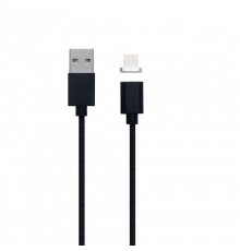 USB кабель магнитный Clip-On с индикатором Lightning 1m черный