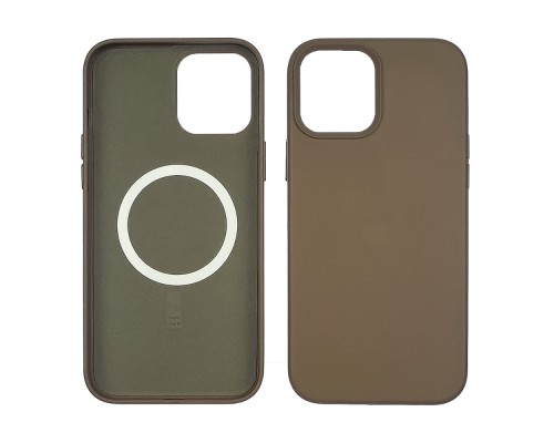 Чехол Leather Case with MagSafe для Apple iPhone 12 Pro Max 09 серый
