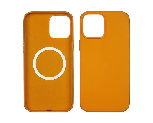 Чехол Leather Case with MagSafe для Apple iPhone 12/ 12 Pro 08 жёлтый