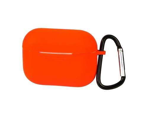 Чехол силиконовый с карабином для Apple AirPods Pro цвет 09 оранжевый