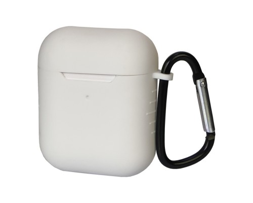 Чехол силиконовый с карабином для Apple AirPods/ AirPods 2 цвет 11 белый
