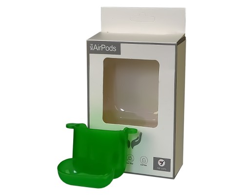 Чехол силиконовый Clear Neon с карабином для Apple AirPods/ AirPods 2 цвет 01 зеленый